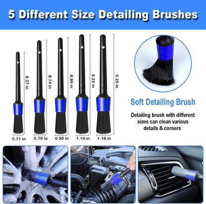 17Pcs Car Detailing Kit Interior Cleaner, Car Interior Cleaning Kit with Handheld Car Vacuum, Car Detailing Brushes, Windshield Cleaning Tool, Car Cleaning Supplies, Car Accessories for Men, Women